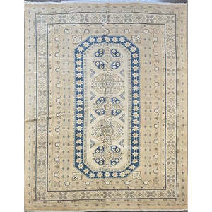 Alfombra de Peshawar y Khotan anudada a mano, única en su tipo, de 9'8 x 6'6, modelo Pes_Kho_289 - Product Image 1
