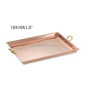 Plateau de service Fast Food en cuivre avec finition polie et poignée pratique, parfait pour les besoins de la cuisine et de la pâtisserie à domicile - Product Image 2