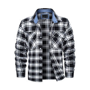 Wholesale Custom Regular Fit Men's Plaid Flannel Shirt Long <b>Sleeve</b> Windproof Sportswear Spring Autumn Casual - Product Image 3