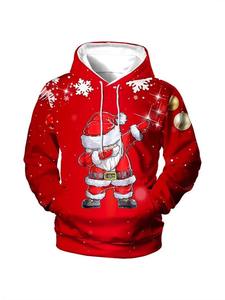 Sudadera con Capucha Personalizada de Navidad para Hombre, Cómoda y Moderna, 100% Poliéster, con Logotipo Personalizado, MOQ Bajo - Product Image 4