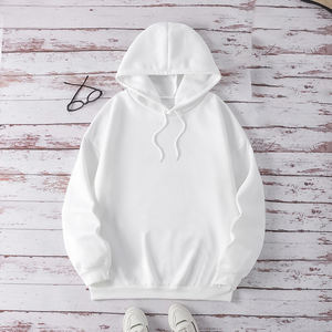 Sweat-shirt à capuche à manches longues de couleur unie, style printemps et automne, logo brodé personnalisé OEM - Product Image 3