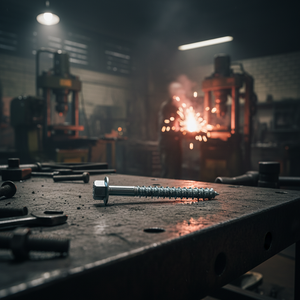 สกรูเกลียวหยาบหัวหกเหลี่ยมภายนอก ปลายแหลม เหล็กกล้าคาร์บอน ขนาดมาตรฐาน PDC คลาส 4 เมตริก/นิ้ว  มาตรฐาน DIN ความแข็ง HRC22-32 - Product Image 1