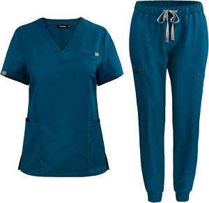Ensemble de Blouses Médicales d'Hôpital Qualité Supérieure Tissées Unisexe pour Médecins et Infirmières Uniforme Chirurgical Pantalon Jogger et Haut Logo Personnalisé Vente en Gros - Product Image 2