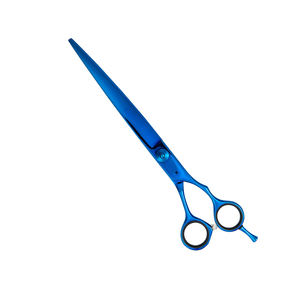 Ciseaux de toilettage de coupe de poils d'animaux de compagnie à revêtement bleu avec repose-doigt réglable Ciseaux droits de toilettage pour animaux de compagnie personnalisés - Product Image 2