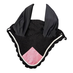 Ensemble de tapis de selle rose pailleté avec protège-tibias, bonnet d'oreilles et frontale - Product Image 4