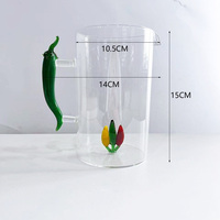Théière élégante en verre borosilicate avec poignée en forme de piment, résistante à la chaleur, écologique, capacité de 1000 ml