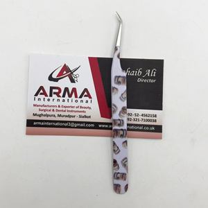 Hot Selling Custom 45 Degree Isolation Eyelash Tweezers Sustainable Stainless Steel Material with <b>Pointed</b> Tip - Product Image 3