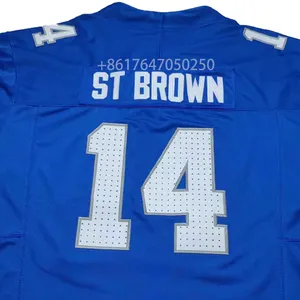 Wholesale American Football Wear 2024 New Detroit Nfling Jersey #14 ST BROWN Best Embroidered Jersey