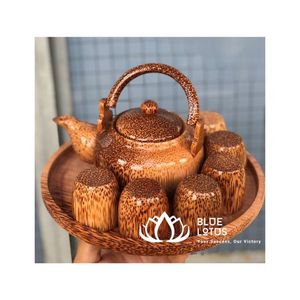 JUEGO DE TETERA DE COCO PRODUCTO VENTA CALIENTE DE BLUE LOTUS FARM VIET NAM PRODUCTO HECHO EN VIET NAM 100% ECO FRIENDLY - Product Image 1