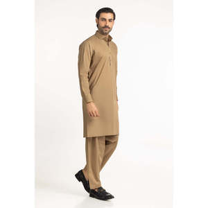 Trajes Camel Básicos de un Solo Pecho para Hombre para la Celebración del Eid - Product Image 5