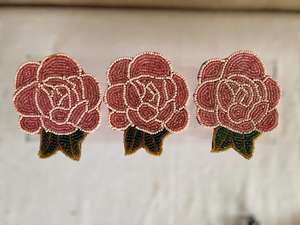 Handmade Beaded <b>Coasters</b> - Boho <b>Drink</b> <b>Coasters</b> with Polyester Backing (4x4 Inch) - Product Image 3