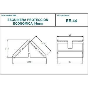 Protector de borde reciclable económico de esquina de 44mm, material de protección y amortiguación de la esquina de la EE-44 - Product Image 4