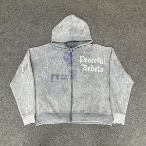 Sweat à capuche zippé pour hommes de Style professionnel Qualité supérieure 100% coton Fabriqué en usine Puff Imprimé Prix pas cher Le plus demandé - Product Image 1