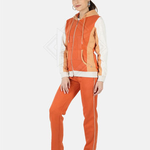 Survêtement à capuche personnalisé pour femmes 100% coton respirant léger motif solide hiver ensemble extérieur quantité minimale de commande bas Logo de couleur personnalisé - Product Image 3