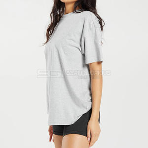Camiseta de Verano para Mujer, Cuello en V, Ajustada, de Algodón, Manga Corta, Elástica, Transpirable, Cómoda, Informal, Moderna, de Color Sólido - Product Image 3