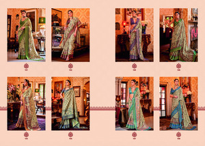 Impresionante Morpankh Manipuri Temple Patta Art Print Saree-Sari indio tradicional tejido a mano-Todos los eventos - Product Image 2