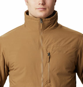 Veste softshell pour hommes de haute qualité personnalisée en toile imperméable respirante à col montant conception de sports d'hiver classique - Product Image 5