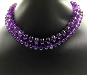 Collar de Cuentas de Amatista Natural, Cuentas Lisas para Joyería Fina, Piedras Preciosas Naturales - Product Image 4