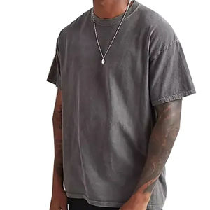 เสื้อยืดหลวมเข้ารูปสำหรับผู้ชายลายกราฟิกโอเวอร์ไซส์ผ้าคอตตอนคอกลม100% ลำลองแขนสั้น - Product Image 1