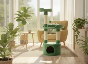 Rascador Amistar de alta calidad, modelo "Green Paradise", para gatos y gatitos de todas las razas y tamaños. - Product Image 4