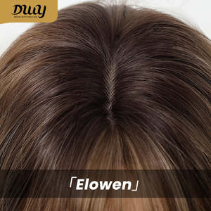 Elowen-DWY MiraScalp Glueless Synthetic <b>Wig</b> Short Curly Hair with Transparent Lace Middle Length <b>Sandy</b> Brown Layer Cut - Product Image 6