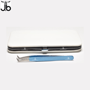 Juego de pinzas de extensión de pestañas de nivel profesional, pinzas de extensión de pestañas con punta de fibra de embalaje personalizado de acero inoxidable - Product Image 4