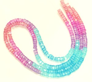 Cuentas Heishi con forma de neumático facetado de piedra lunar arcoíris llamativa Natural, calidad AAA 5-6mm, cuentas de piedra lunar arcoíris de corte elegante de 15" - Product Image 5