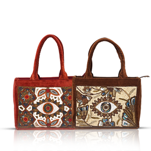 Bolsos de compras de la tarde del diseño único del ojo de la víspera Bolsos de mensajero de las mujeres del diseño bohemio del fabricante y del exportador indio OEM ODM - Product Image 4