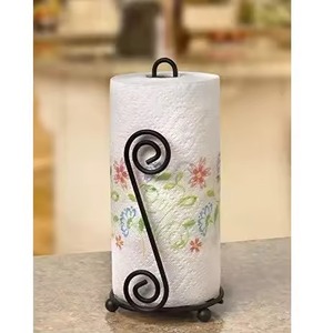 Unique Design Iron Metal Black <b>Towel</b> Paper Holder for Home Kitchen Tabletop Decoration Standing Tissue Paper <b>Stand</b> - Product Image 4