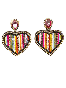 Pendientes de Moda con Bordado, Pendientes Hechos a Mano con Cuentas, Pendientes con Forma de Mariposa de la India - Product Image 3