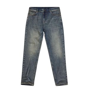 Pantalones vaqueros de ajuste relajado para hombre, Pantalones vaqueros de pierna recta de color azul lavado medio, estilo vaquero informal de corte clásico para todos los días - Product Image 5