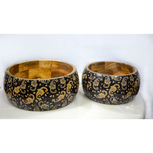 Cuenco de madera maciza para comida de cocina, calidad de lujo, forma personalizada, cuenco para servir comida y fruta de trabajo Meene DE LA India - Product Image 5
