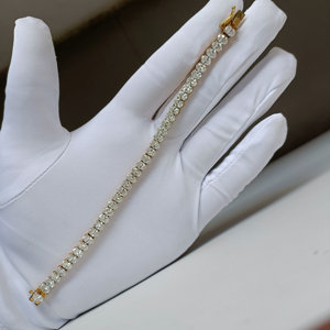 Diamond Tennis <b>Bracelet</b> Luxury White Diamond <b>Bracelet</b> VVS VS Lab Grown <b>Stones</b> Gold Setting Custom Wholesale Jewelry - Product Image 3