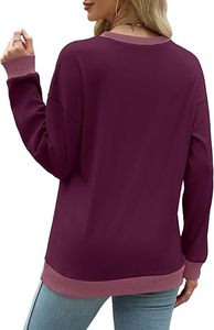 Sudadera bordada para mujer, ropa informal minimalista, sudadera de talla grande para mujer, ajuste cómodo de gran tamaño - Product Image 4