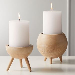 Lot de 3 bougeoirs en bois de grande taille chandeliers décoratifs de table à manger dernier modèle pour bougeoir en bois à vendre - Product Image 5