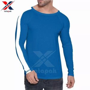 T-shirts solides tricotés sportifs en polyester pour hommes Impression par transfert de chaleur Respirant évacuant l'humidité Poids du tissu 220 grammes - Product Image 2