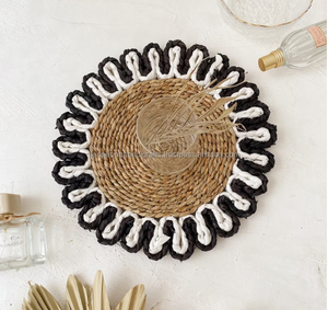 Hot Item <b>White</b> Boho Seagrass <b>Placemat</b> Diameter 30cm | Table Dining <b>Placemats</b>, Decorative <b>Placemats</b> for Home Hotel Restaurant - Product Image 4