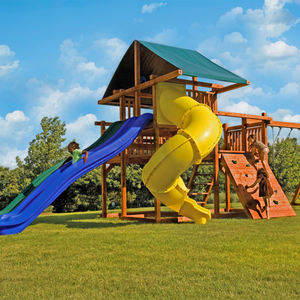 Grande scivolo di <span class=keywords><strong>legno</strong></span> all'aperto parco giochi per <span class=keywords><strong>bambini</strong></span> con barre di scimmia <span class=keywords><strong>in</strong></span> <span class=keywords><strong>legno</strong></span> scaletta parete casa giardino parco - Product Image 4