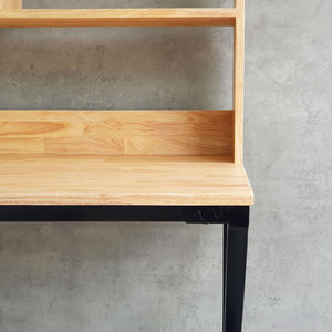 100x60x145cm X-Shaped Iron Leg <b>Study</b> <b>Desk</b> with Bookshelf Assembled School Furniture-FD68054 - Product Image 4