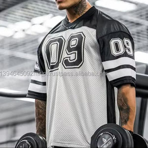 Custom High Length Jersey Print Vintage Unisex American Football <b>T</b>-<b>Shirt</b> Streetwear Jersey <b>Men's</b> Oversized <b>T</b>-<b>Shirt</b> Mesh Jersey - Product Image 4