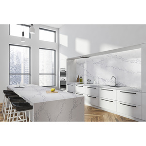 Custom Kitchen & Bathroom Vanity <b>Tops</b> Calacatta Quartz Stone Countertops Prefab Cut Carrara Calacata for Hotel Projects - Product Image 1