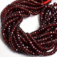 Perles Rondelle à facettes grenat naturel du Mozambique pour la fabrication de bijoux perles de pierres précieuses rouges de haute qualité en gros