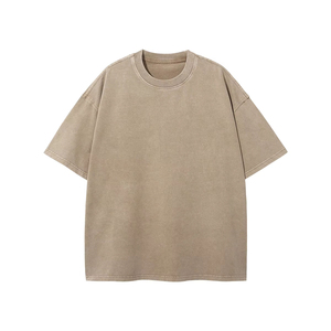 เสื้อยืดผ้าทอขนาดใหญ่สำหรับผู้ชายไซส์พิเศษเสื้อผ้าแนวสตรีทแขนสั้นแบบกำหนดเองระบายอากาศได้ดีกันยับ - Product Image 1