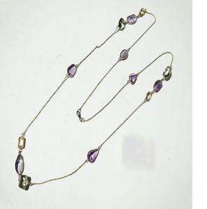 Chaînes en argent sterling avec pierres d'améthyste sur mesure avec quartz rose pierre semi-précieuse idéale pour les créateurs de bijoux - Product Image 6