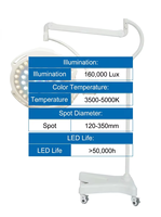 Lampe chirurgicale mobile LED 160000 Lux, série 700, avec perles LED Cree, lampe d'opération portable sans ombre pour salle d'urgence et clinique