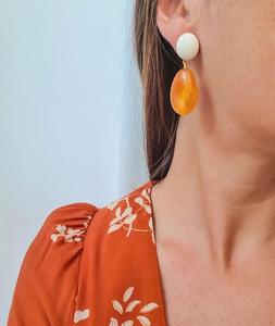 Venta al por mayor de moda pendientes de acero inoxidable chapado en oro multicolor resina círculo aro pendientes de moda joya geométrica - Product Image 4