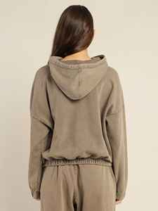 Ligero mejor venta en línea mujeres ácido lavado sudaderas Streetwear logotipo personalizado manga larga Sudadera con capucha para las mujeres - Product Image 4