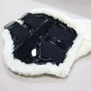 Tendon de cheval en cuir verni professionnel 5 étoiles et bottes de brossage équipement de protection des jambes d'équitation équestre - Product Image 5