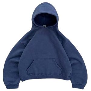 Sweat à capuche zippé hiver surdimensionné Streetwear capuche technique lavée brodé imprimé - Product Image 4