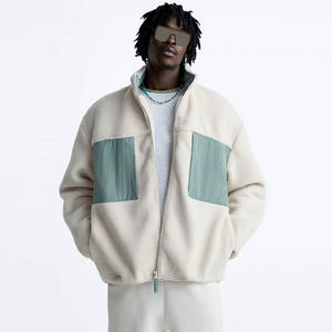 Sweat à capuche en polaire sherpa réversible personnalisé, veste en polaire zippée d'hiver, logo, vente en gros pour hommes - Product Image 1